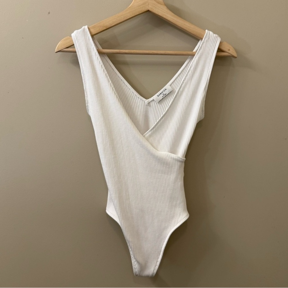 Babaton - White Ribbed Bodysuit